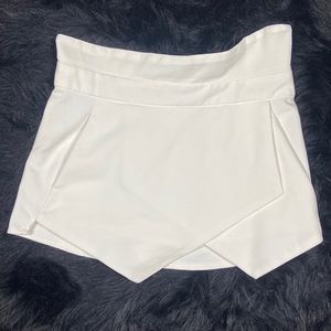 Zara Basics A-Symmetrical White Skort